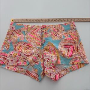 Lilly Pulitzer Size 4 Walsh Shorts Breakwater Water Blue Vibrant Print